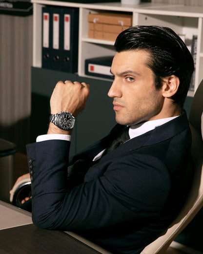 BY BENYAR Men's 45mm Chronograph Quartz Watch | Silicone Strap, Water Resistant