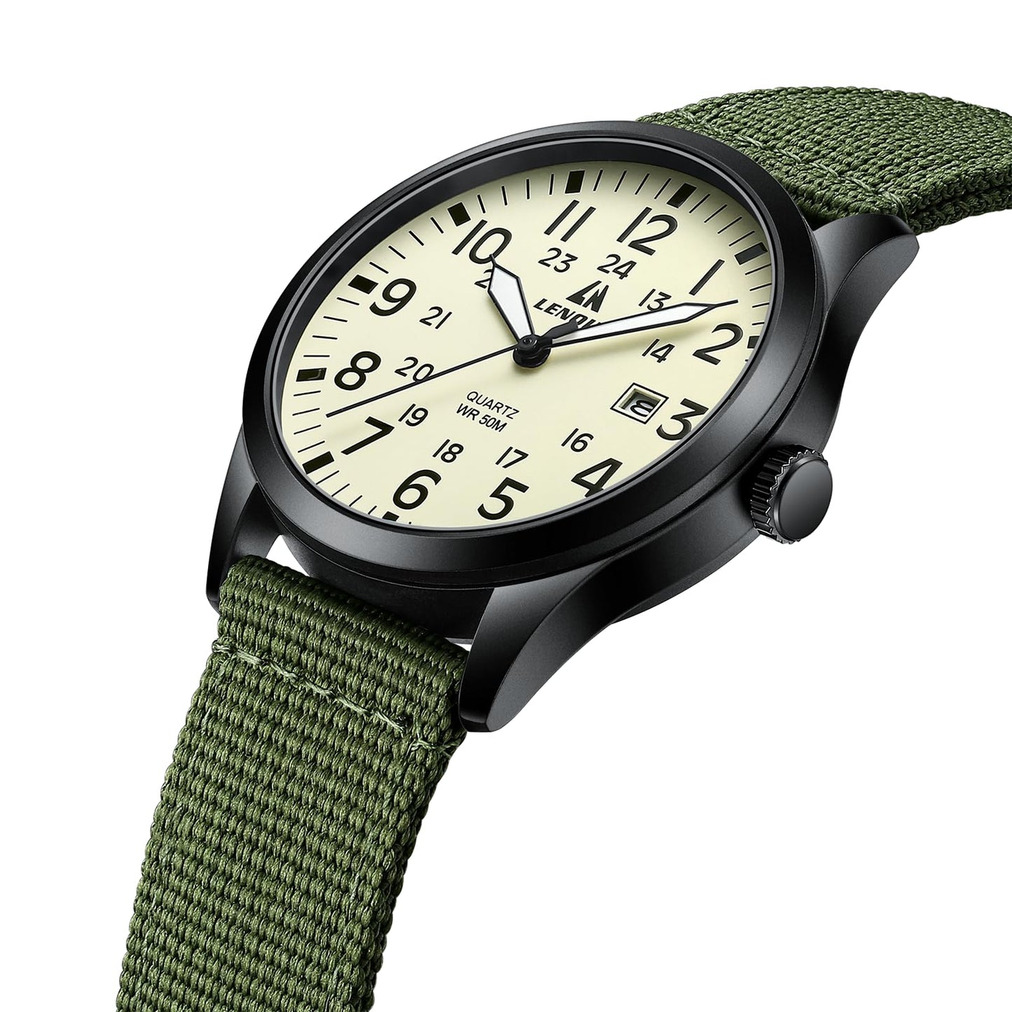 엘엔 렌친 밀리터리 스포츠 42mm 나일론 스트랩 시계 | LN LENQIN Tactical Quartz Watch