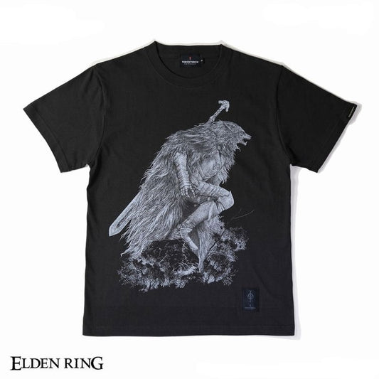 Elden Ring × Torch Torch 블라이드 하프 울프 티셔츠 잉크 블랙 L 일본판