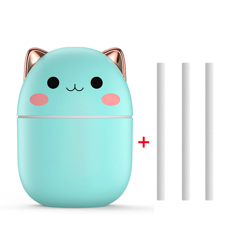 Cute Cat USB Air Humidifier LED Cool Mist Aromatherapy Diffuser
