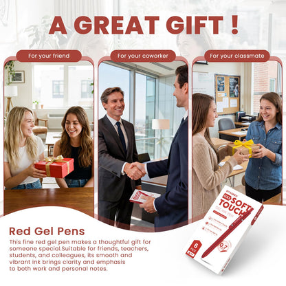 STAGEEK Black Gel Pen Set Fine Point Smooth Writing Pens 6 + 3 Refills 