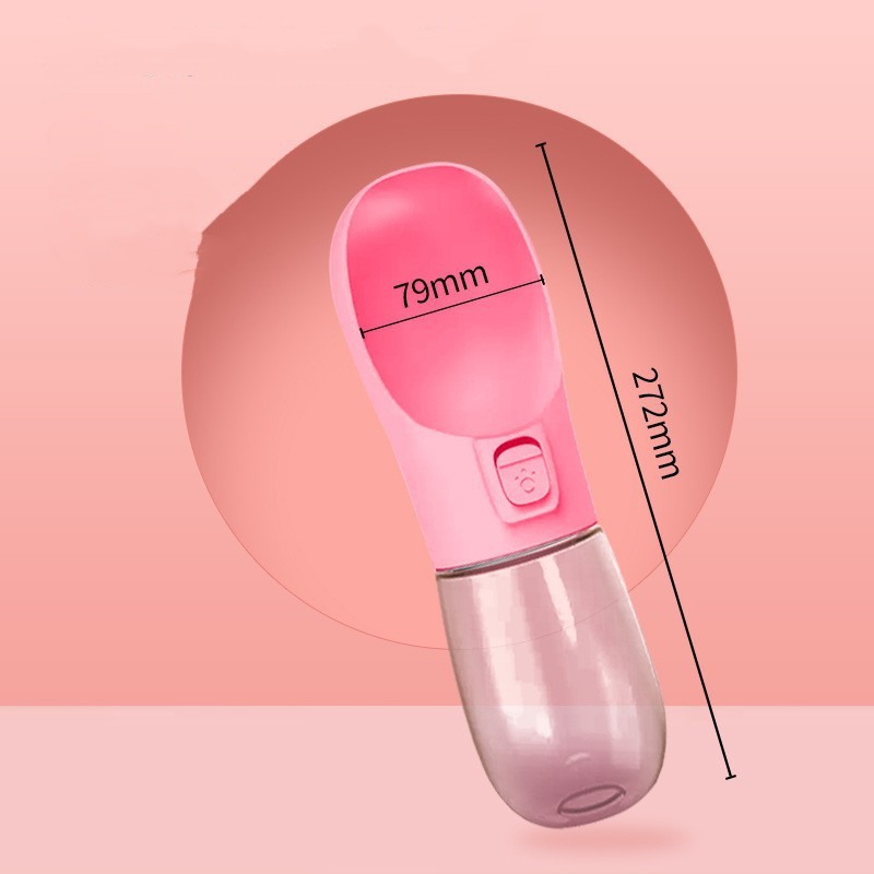 Portable Pet Water Bottle Feeder Bowl Travel Dog Water Dispenser 458ml