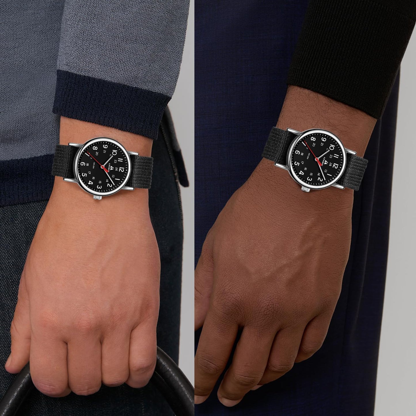 엘엔 렌친 밀리터리 스포츠 42mm 나일론 스트랩 시계 | LN LENQIN Tactical Quartz Watch