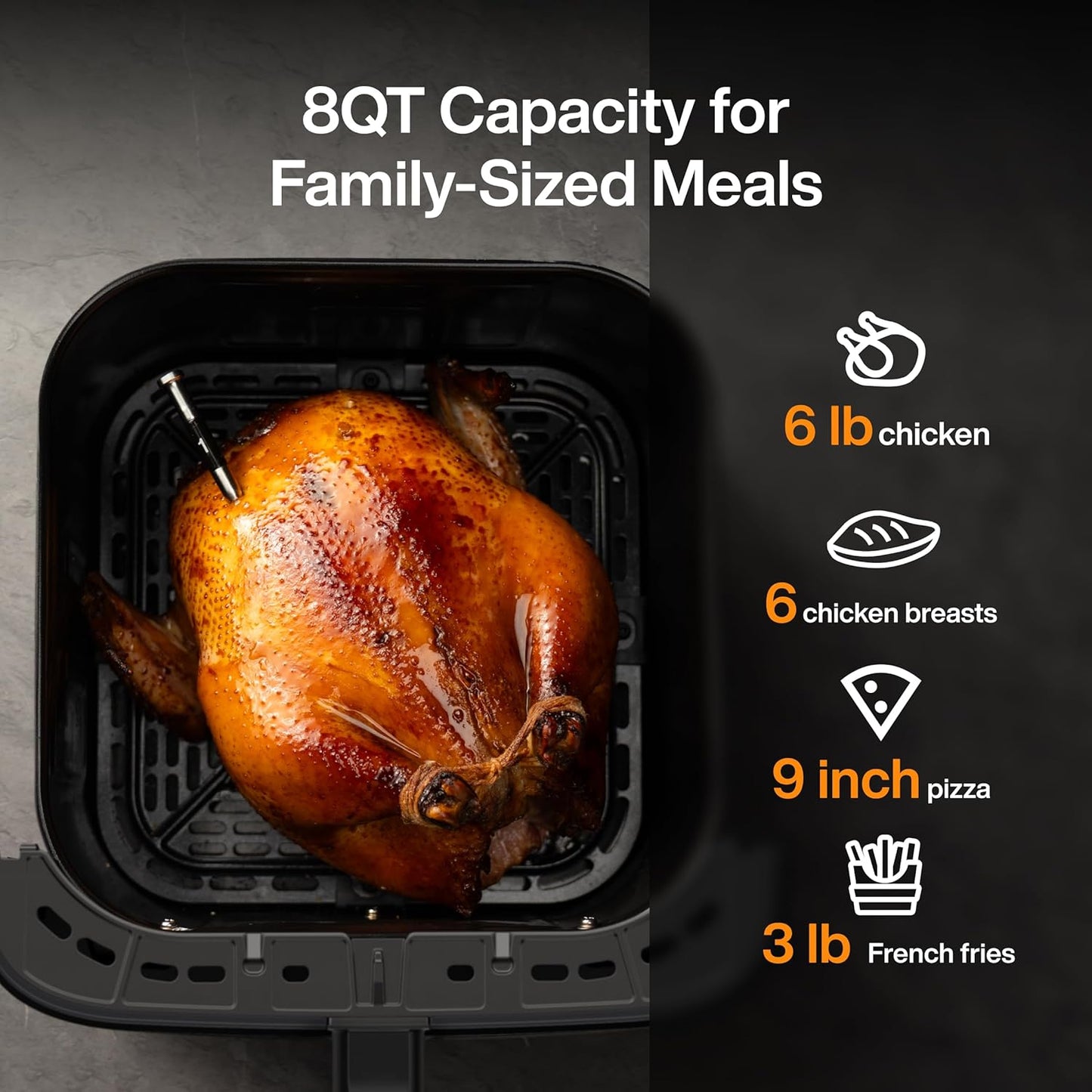 Typhur Sync 8QT AI 스마트 에어프라이어 무선 온도계 내장 | Typhur Sync 8QT AI Smart Air Fryer