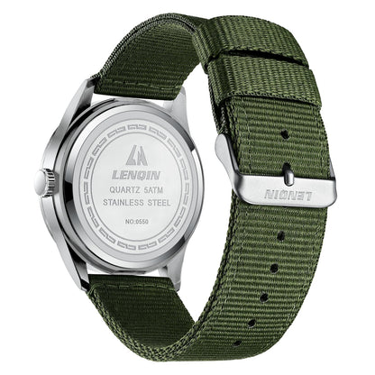 엘엔 렌친 밀리터리 스포츠 42mm 나일론 스트랩 시계 | LN LENQIN Tactical Quartz Watch
