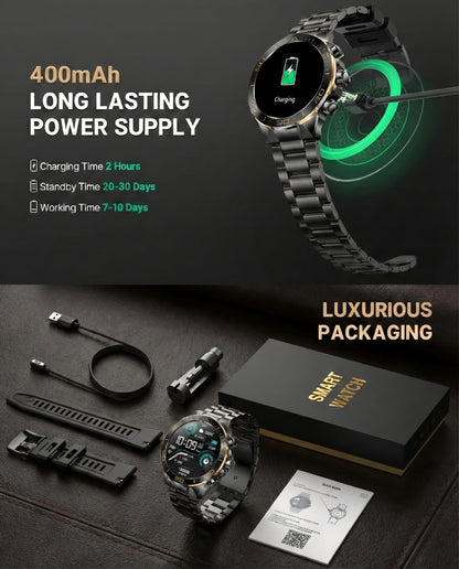 소위에 SM-7 밀리터리 러기드 스마트워치 1.43" AMOLED | SOUYIE Rugged Smart Watch