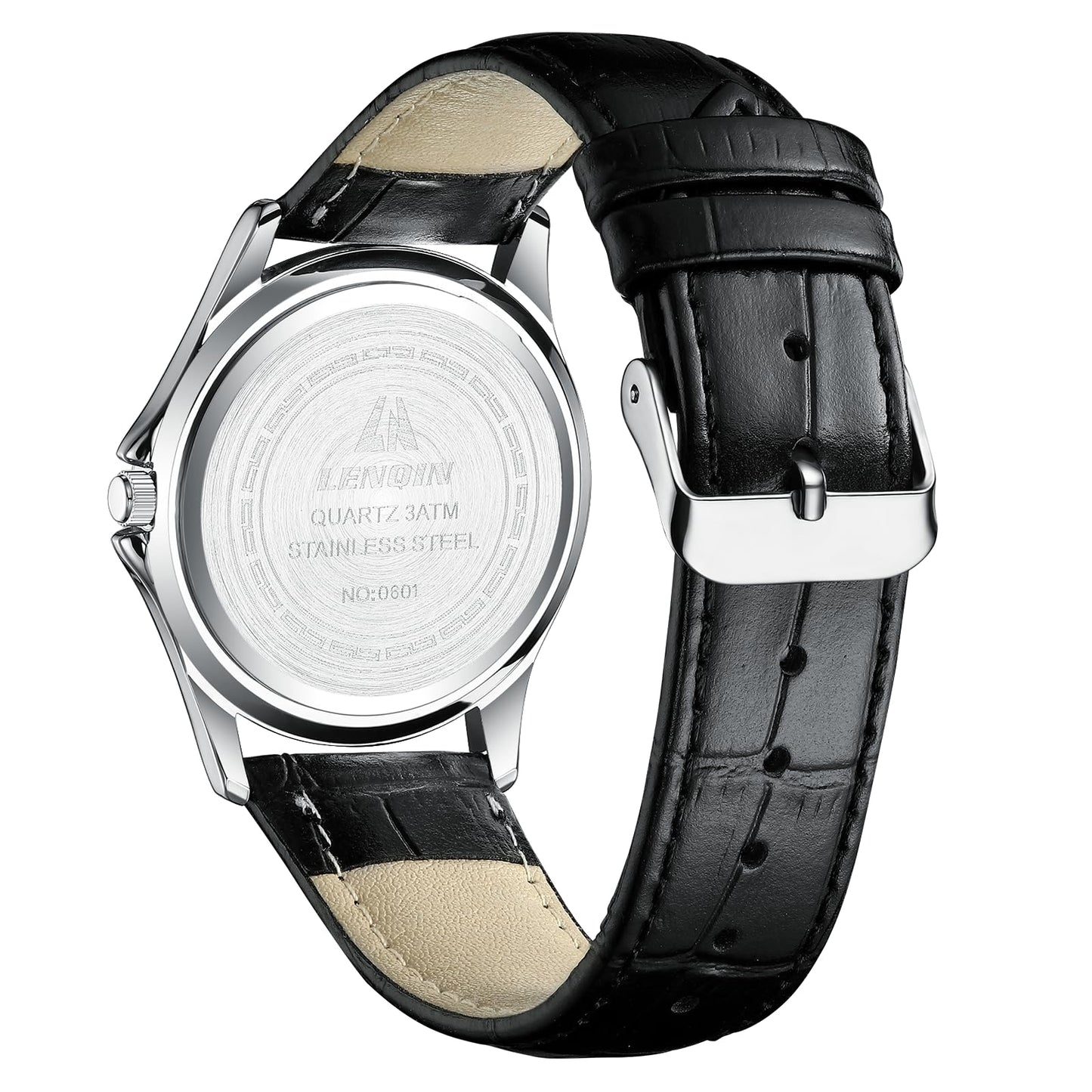 엘엔 렌친 남성용 38mm 스테인리스 쿼츠 시계 확장 밴드 | LN LENQIN Men’s Analog Watch