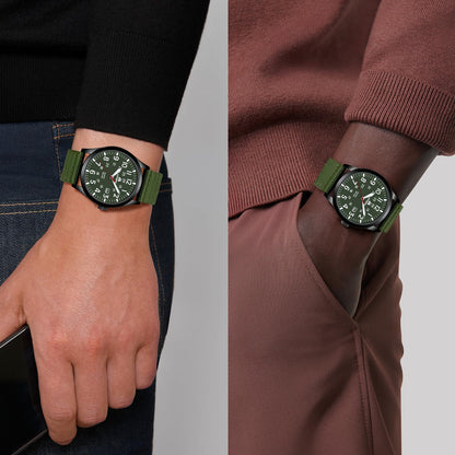 엘엔 렌친 밀리터리 스포츠 42mm 나일론 스트랩 시계 | LN LENQIN Tactical Quartz Watch