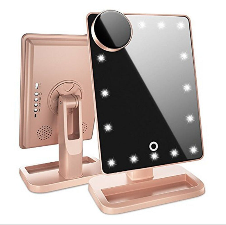 LED Makeup Mirror with Bluetooth Speaker 10X Magnifying Touch Screen Mirror
