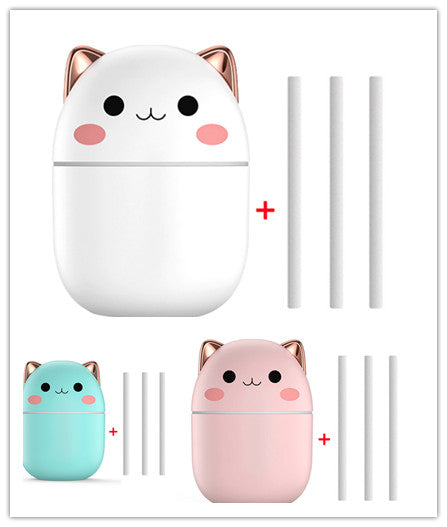 Cute Cat USB Air Humidifier LED Cool Mist Aromatherapy Diffuser