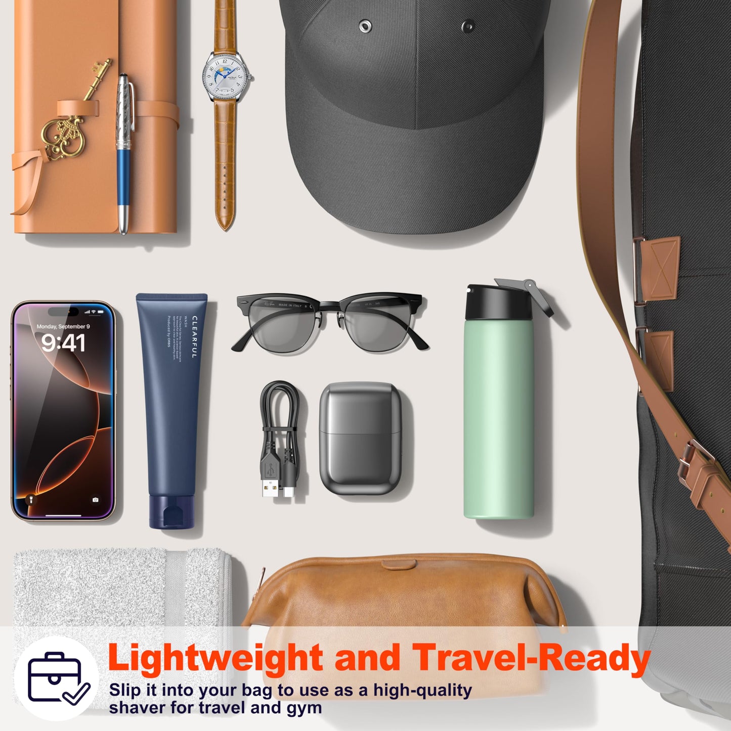 텔펀 WF-2043 전기 면도기 IPX7 방수 USB-C 충전 휴대용 | Telfun WF-2043 Electric Shaver