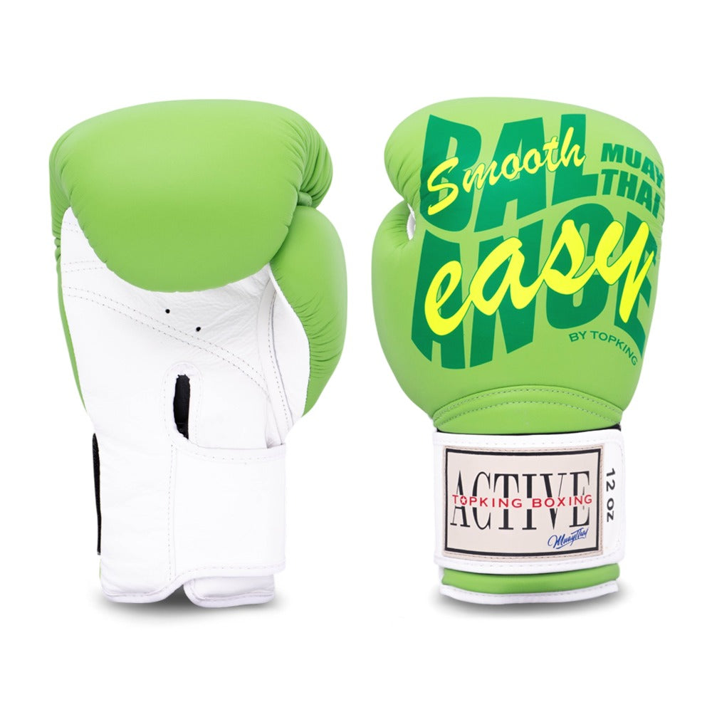 Top King Boxing Gloves Green Active Muay Thai 12Oz