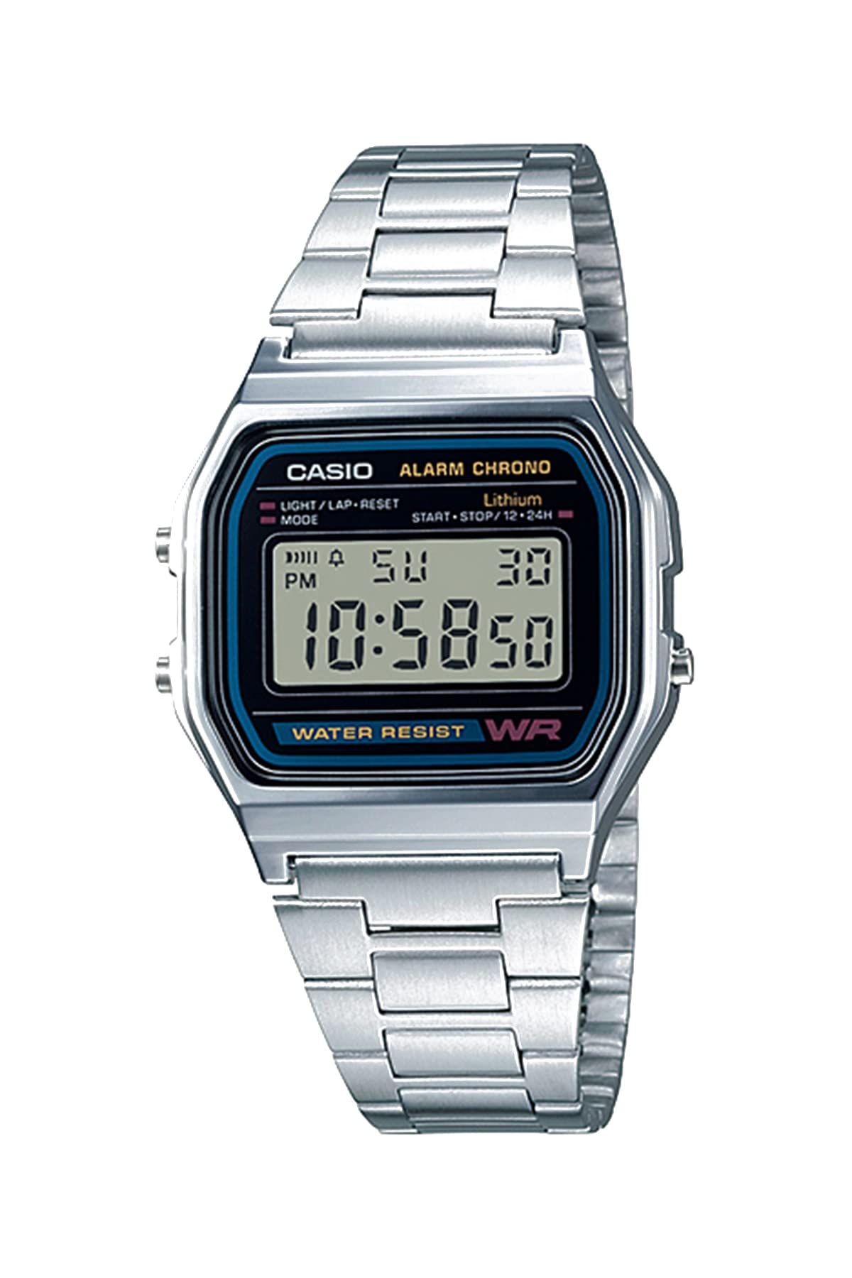 Casio A158WA Vintage Digital Watch Silver LED