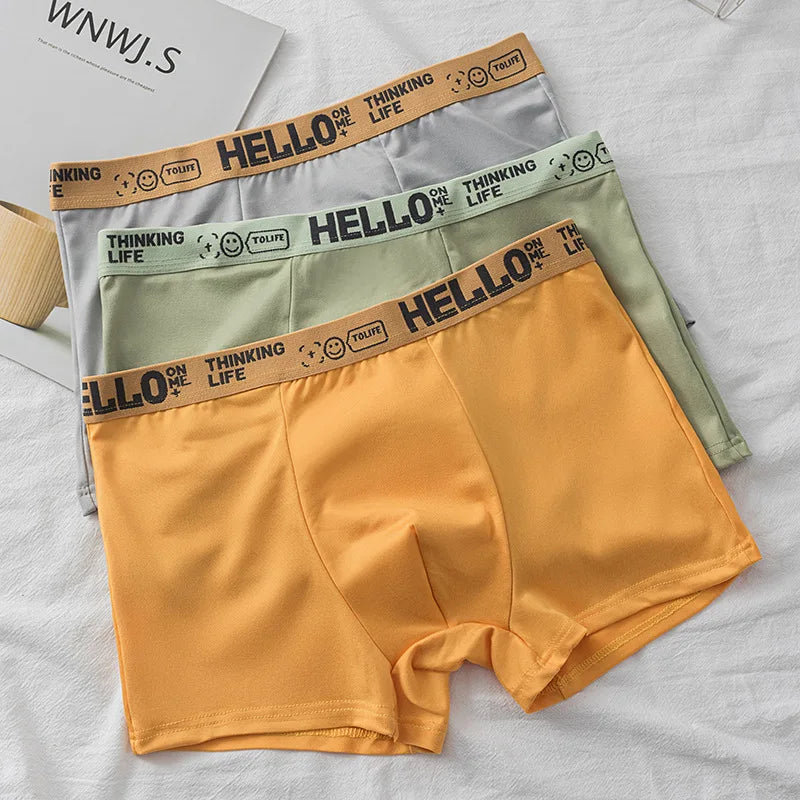 남성 루즈핏 코튼 복서 브리프 미드라이즈 스포츠 언더웨어 (Men’s Loose Breathable Cotton Boxer Briefs Mid-Rise)