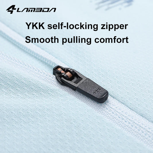 Lameda Women's Cycling Jersey Long Sleeve Slim Fit Bike Clothing Biking Shirts Full Zip Bicycle Tops Jersey with 3 Pocke