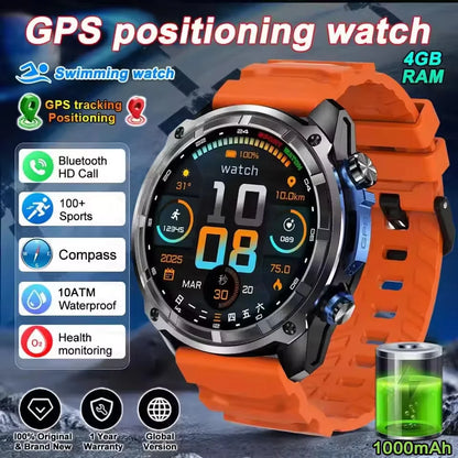2025 Military Offline map 1000mAh Battery Smart Watch 4GB Big Memory GPS Navigation MP3/MP4 Player Swim Sports trackr Smartwatch