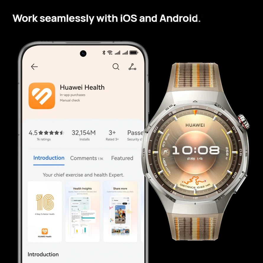 화웨이 워치 GT 6 프로 스마트워치 글로벌 버전 (Huawei Watch GT 6 Pro Smartwatch Global Version)