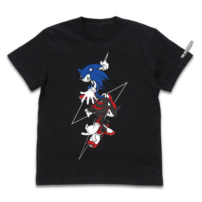 Sonic The Hedgehog Sonic and Shadow T-shirt Black L Japan