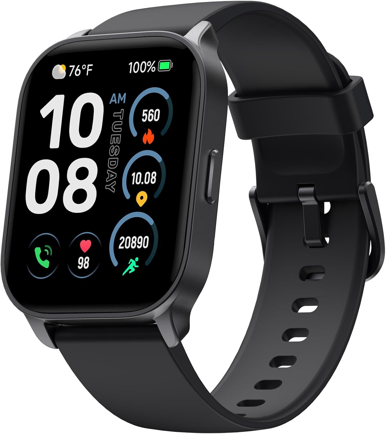 TOOBUR IDW17 2.01 Inch Smart Watch Midnight Black Bluetooth Call IP68