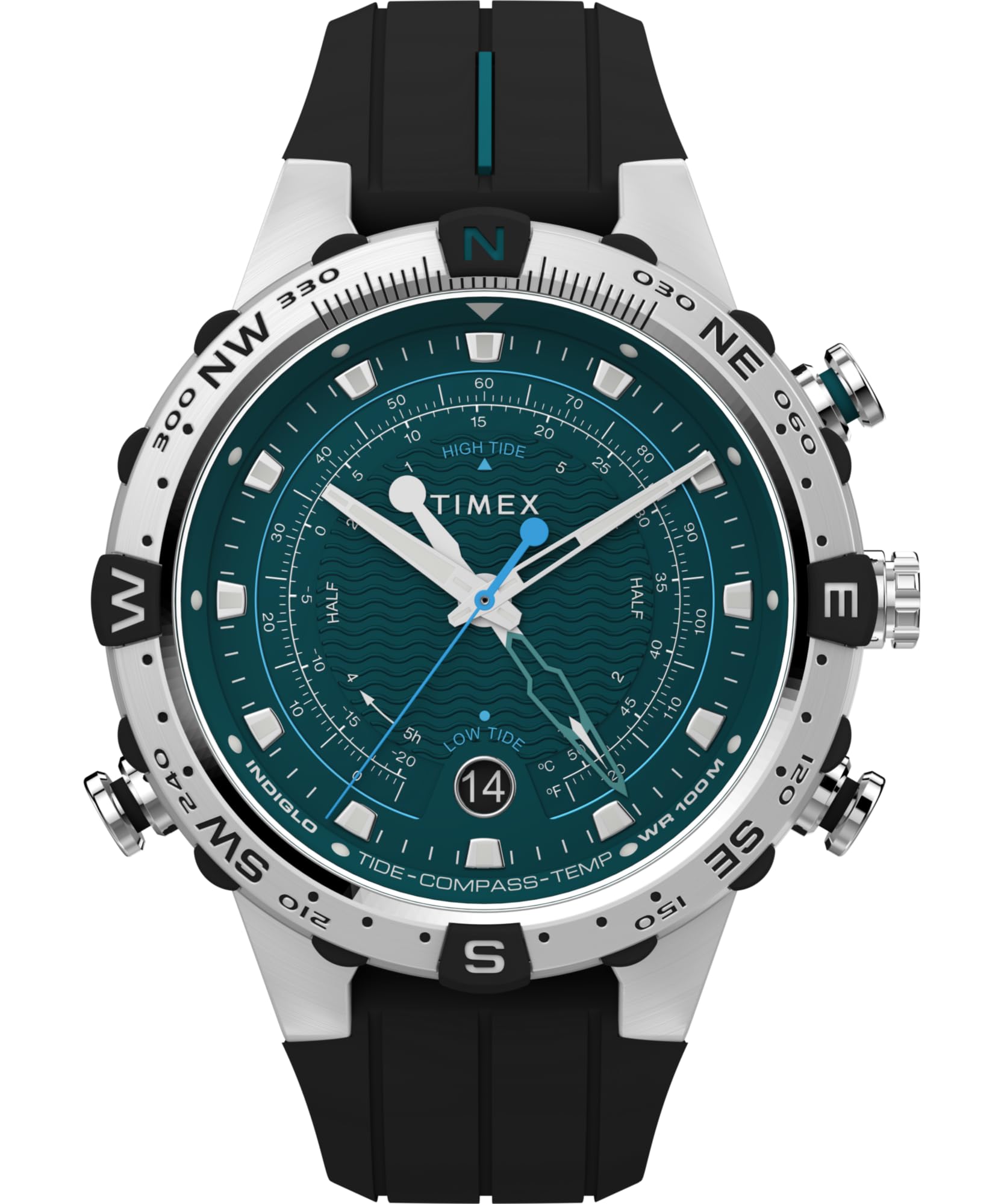 Timex Expedition North Tide-Temp-Compass 43mm men’s watch, sapphire crystal, tide tracker, thermometer, analog compass, 100m water resistant