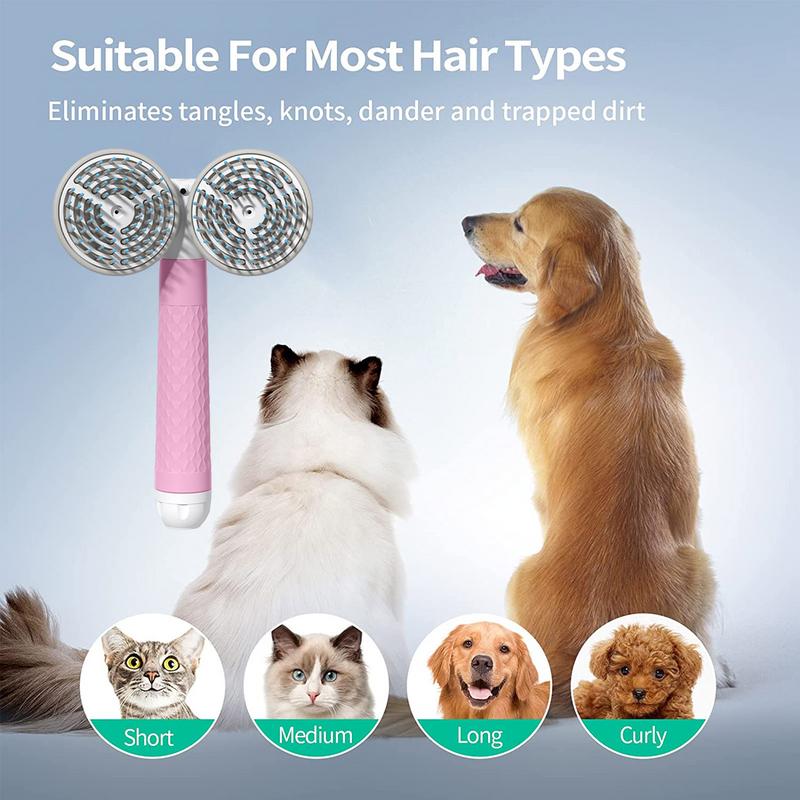 Double Head Pet Slicker Brush Self Cleaning Negative Ion Dog Cat Brush
