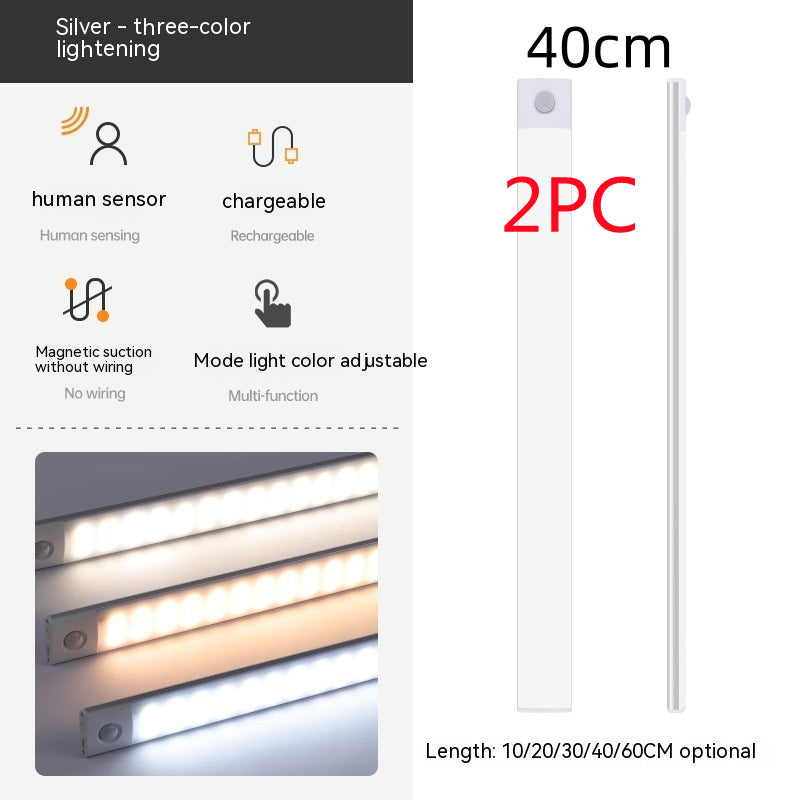 Smart Infrared Sensor Cabinet Light Wireless Magnetic Rechargeable LED Lamp