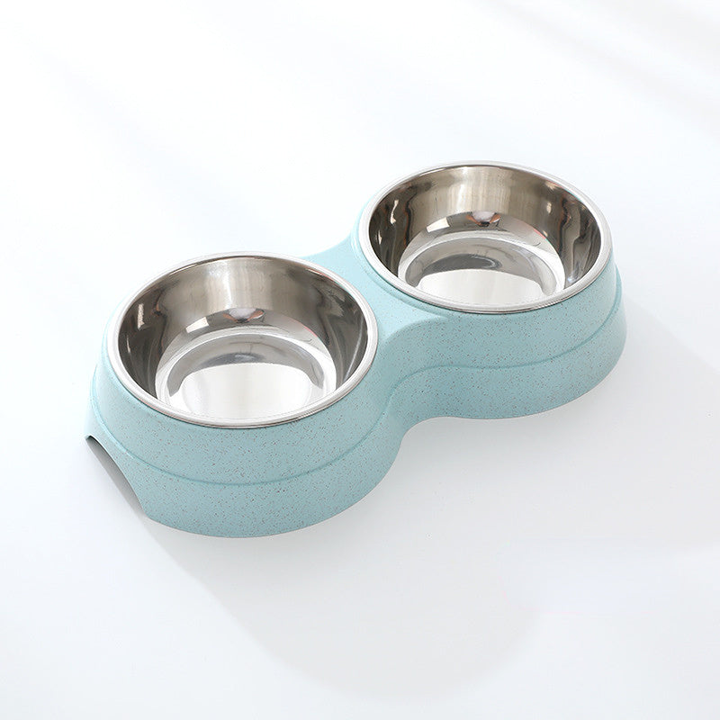 Double Pet Bowls Stainless Steel Dog Food and Water Feeder