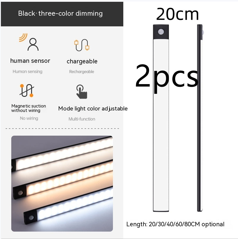 Smart Infrared Sensor Cabinet Light Wireless Magnetic Rechargeable LED Lamp