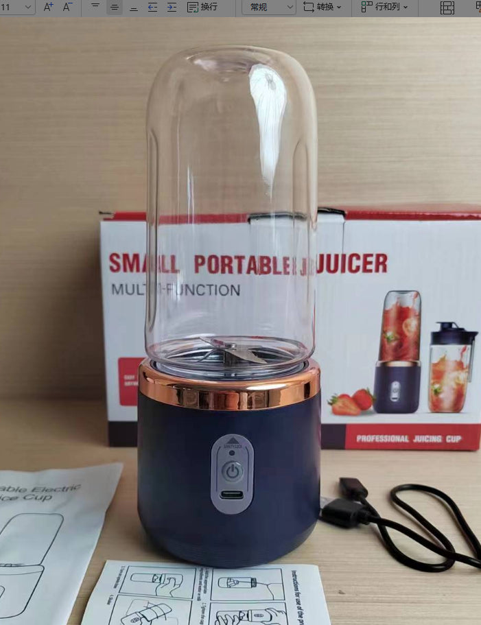 6-Blade Portable Blender USB Rechargeable Mini Juicer Smoothie Maker