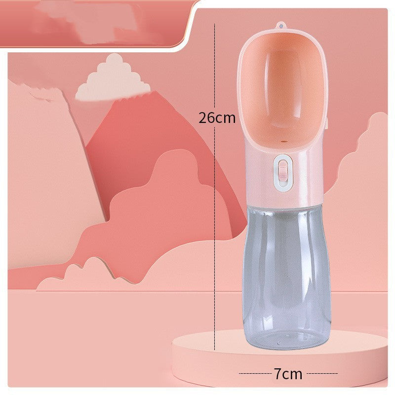 Portable Pet Water Bottle Feeder Bowl Travel Dog Water Dispenser 458ml