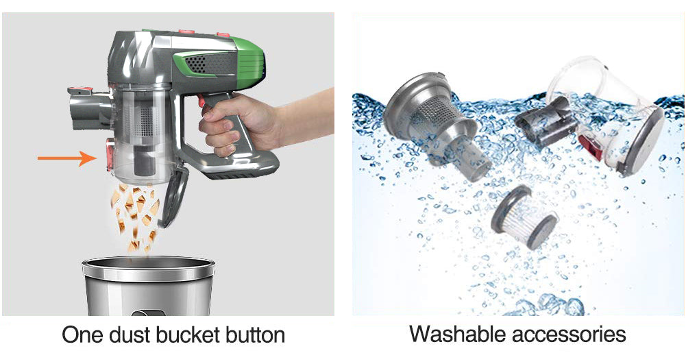 Handheld Wireless Vacuum Cleaner Foldable Tube HEPA Filter Cordless Vacuum