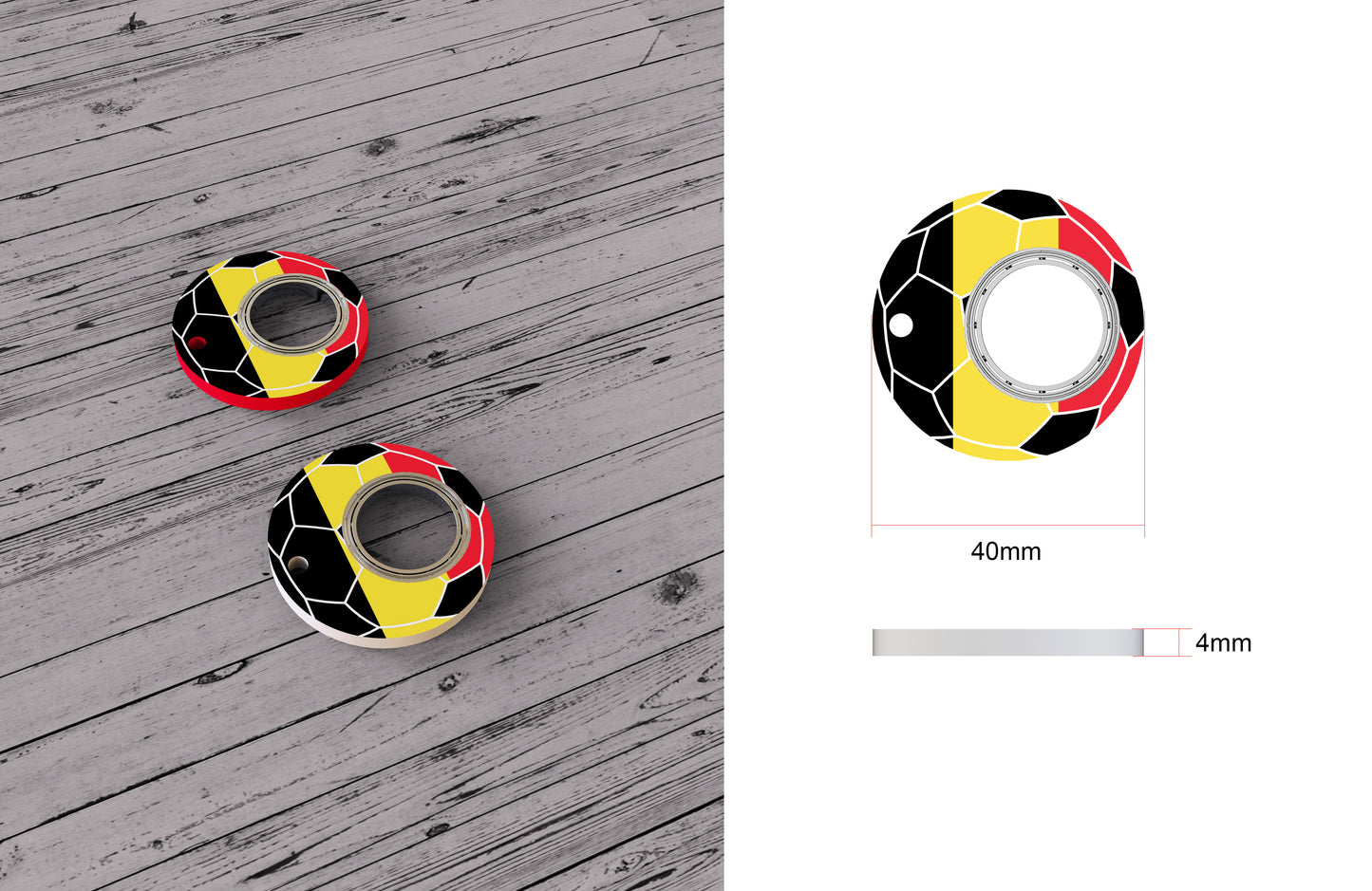 Creative Football World Cup Fidget Spinner Keychain Stress Relief Toy