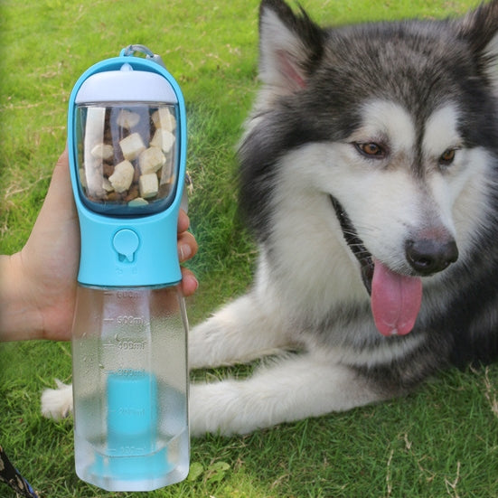 3-in-1 Portable Pet Water Bottle Food Feeder Poop Bag Dispenser