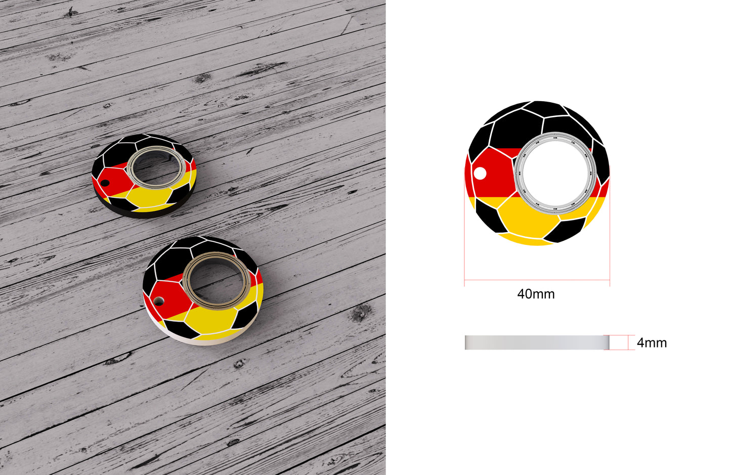 Creative Football World Cup Fidget Spinner Keychain Stress Relief Toy