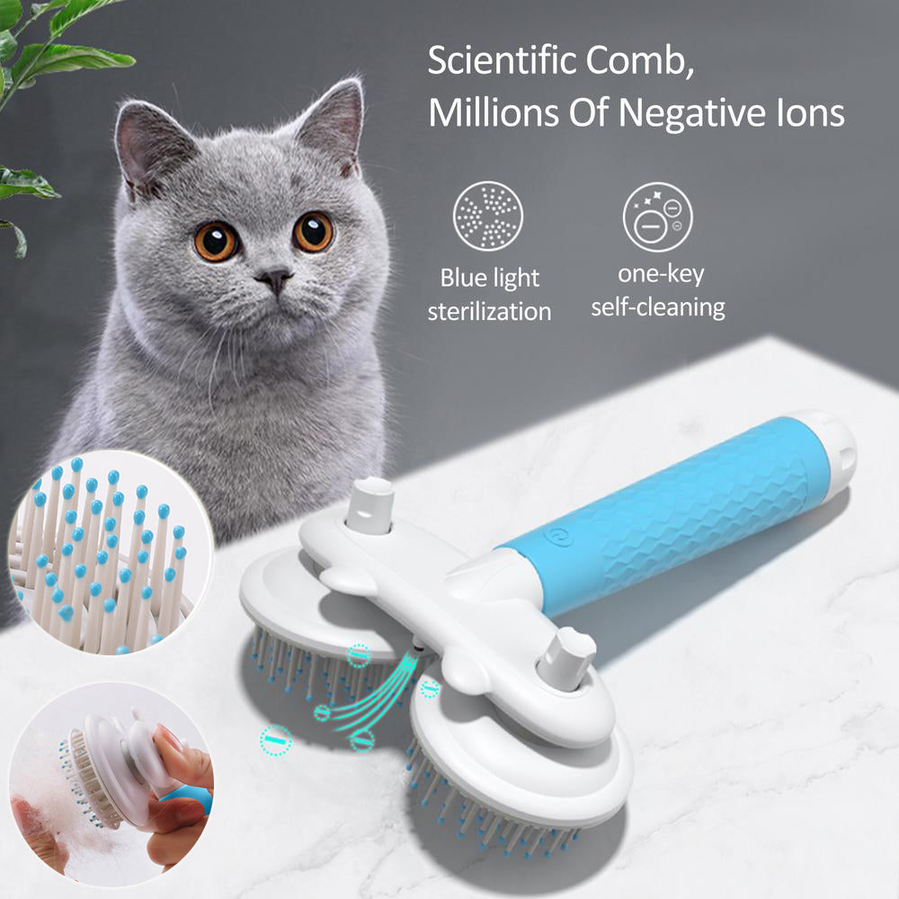 double head pet slicker brush self cleaning
negative ion pet brush dog cat grooming comb
self cleaning pet brush hair removal tool
dog cat grooming brush anti static