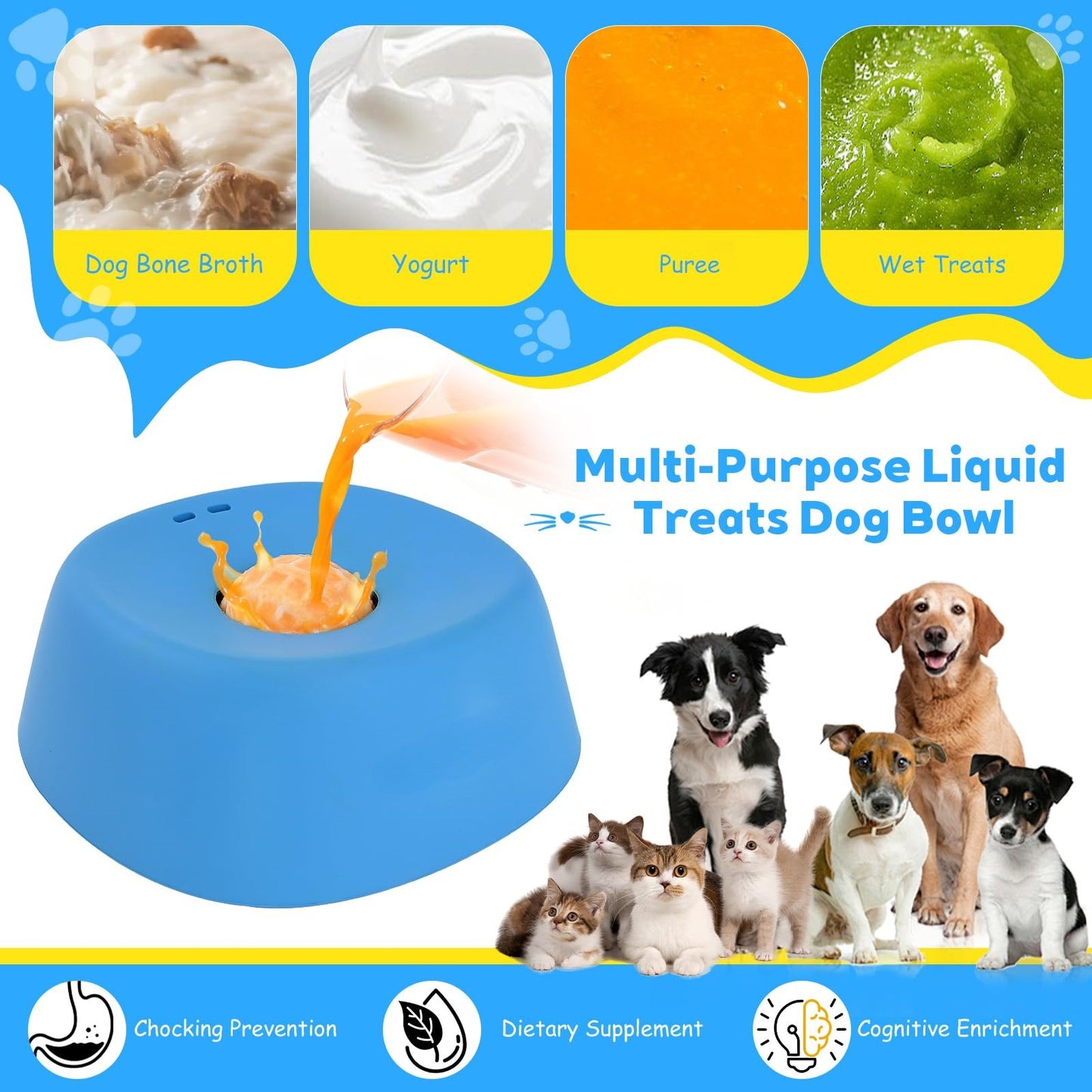 Pet Slow Feeder Licking Bowl Anti-Choking Dog & Cat Feeding Bowl