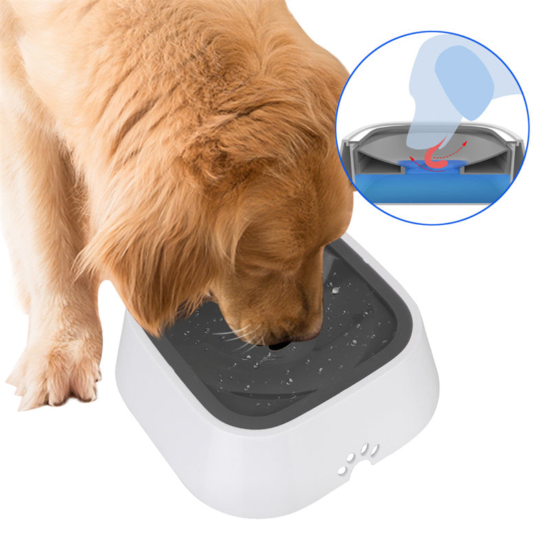 1.5L Pet Floating Water Bowl Anti-Spill Slow Drinking Dog Cat Bowl